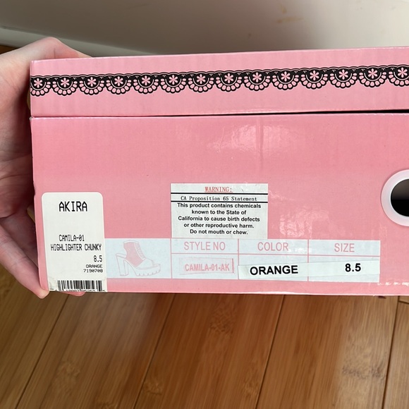 AKIRA Pazzle Neon Orange Chunky Platforms - Picture 5 of 5